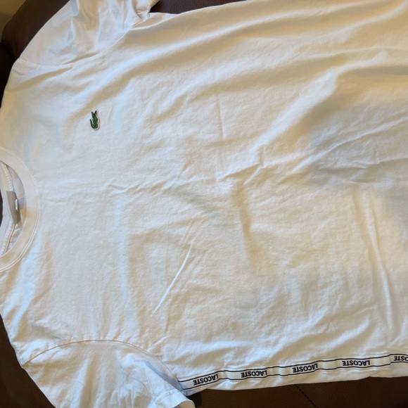 Lacoste White Short Sleeve Regular Fit Side Logo T Shirt - Picture 9 of 16